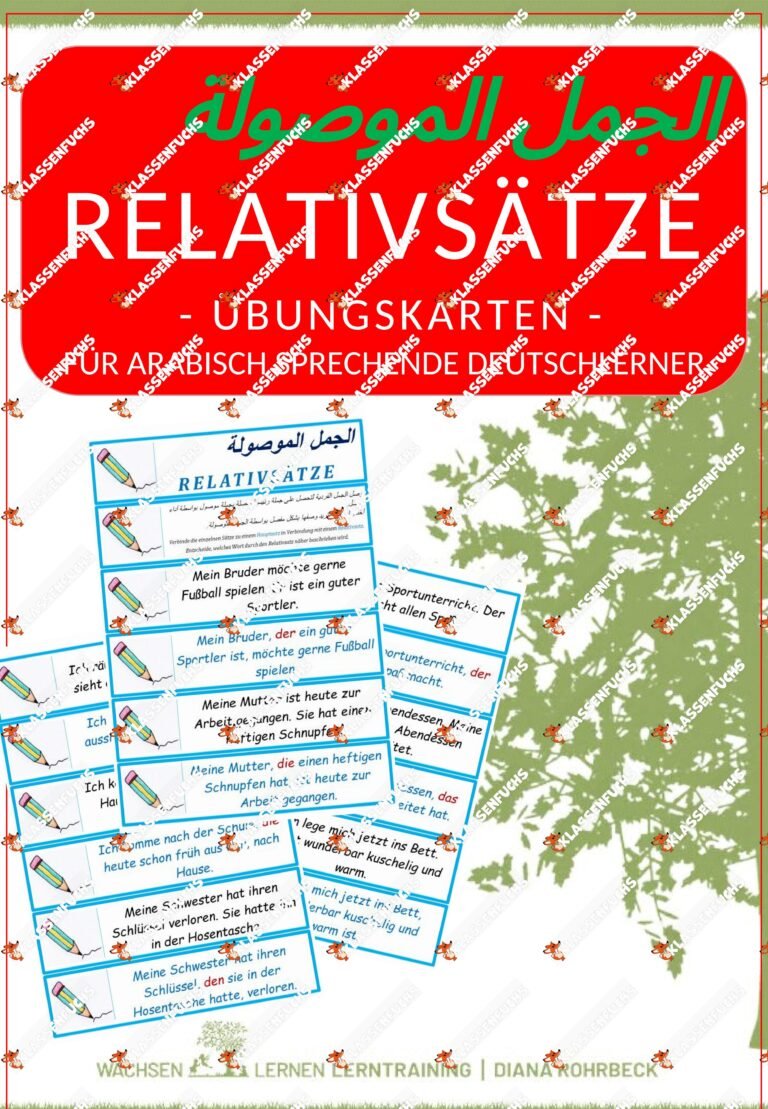 DaF / DaZ Arabisch: Relativsätze – Übungskarten